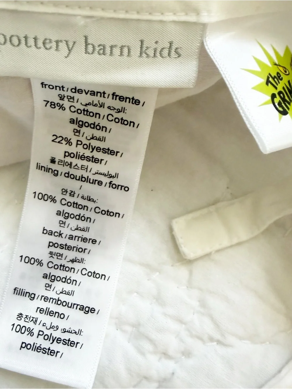 Pottery Barn Teen Grinch Quilted Pillow Sham Standard Dr. Seuss Bedding Holiday